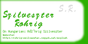 szilveszter rohrig business card